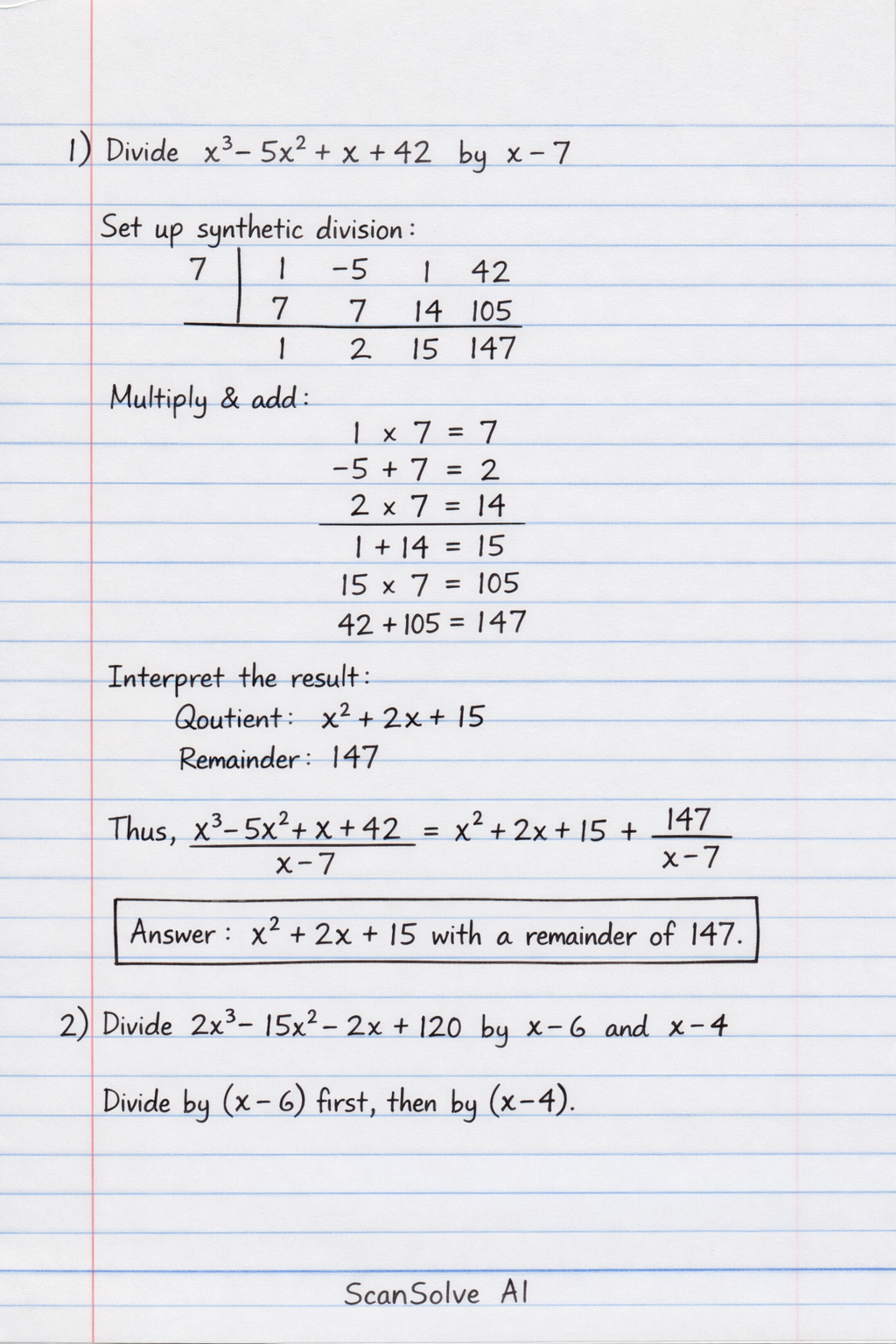Handwritten step-by-step solution preview