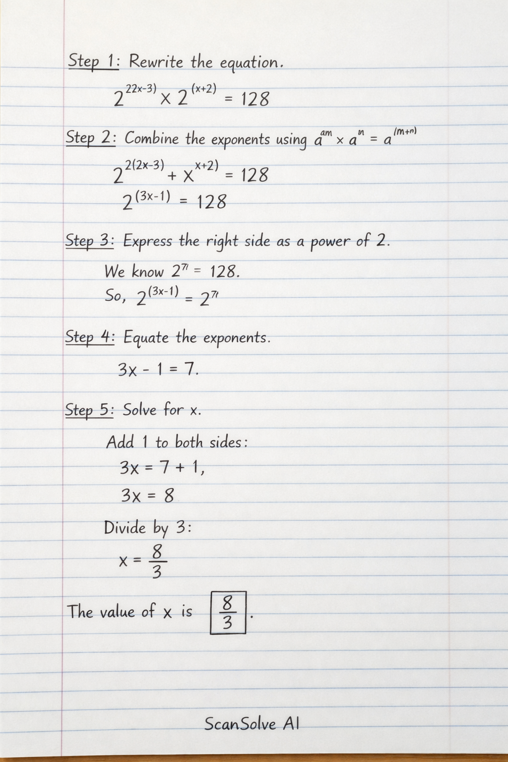 Handwritten step-by-step solution preview