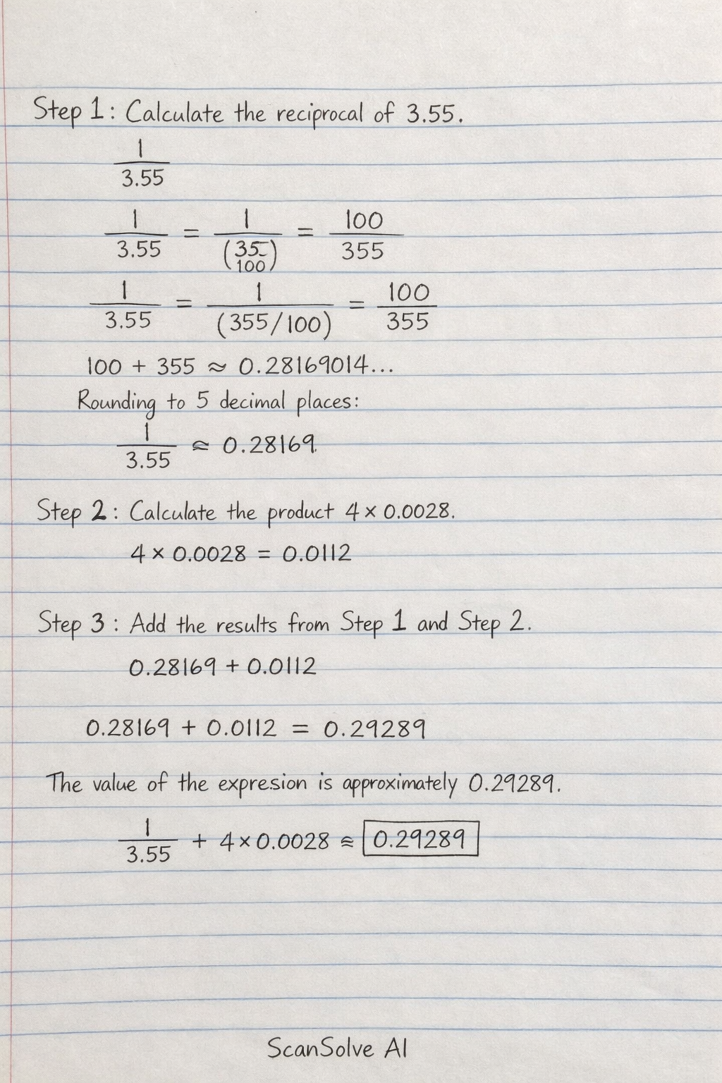 Handwritten step-by-step solution preview