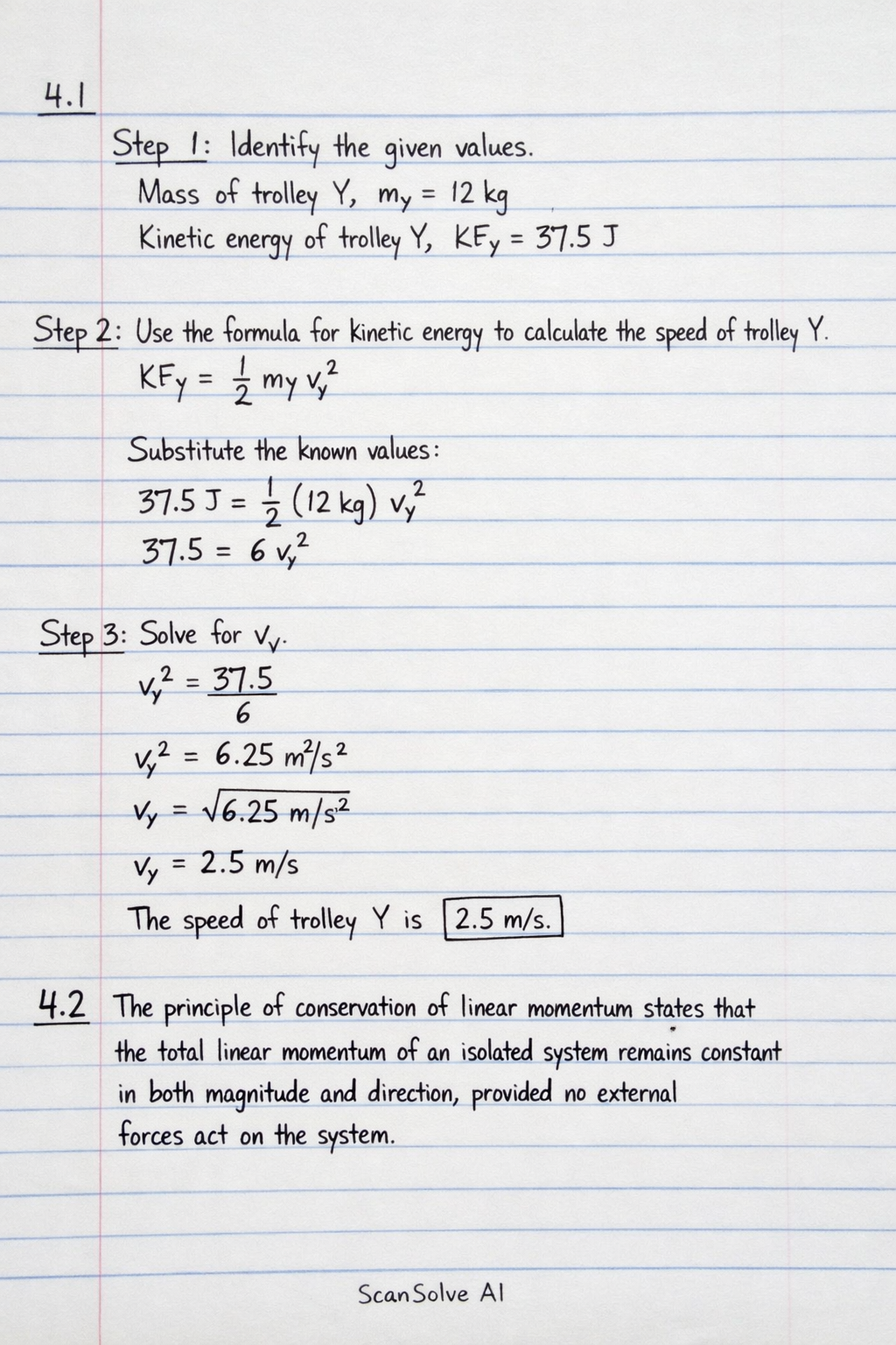 Handwritten step-by-step solution preview