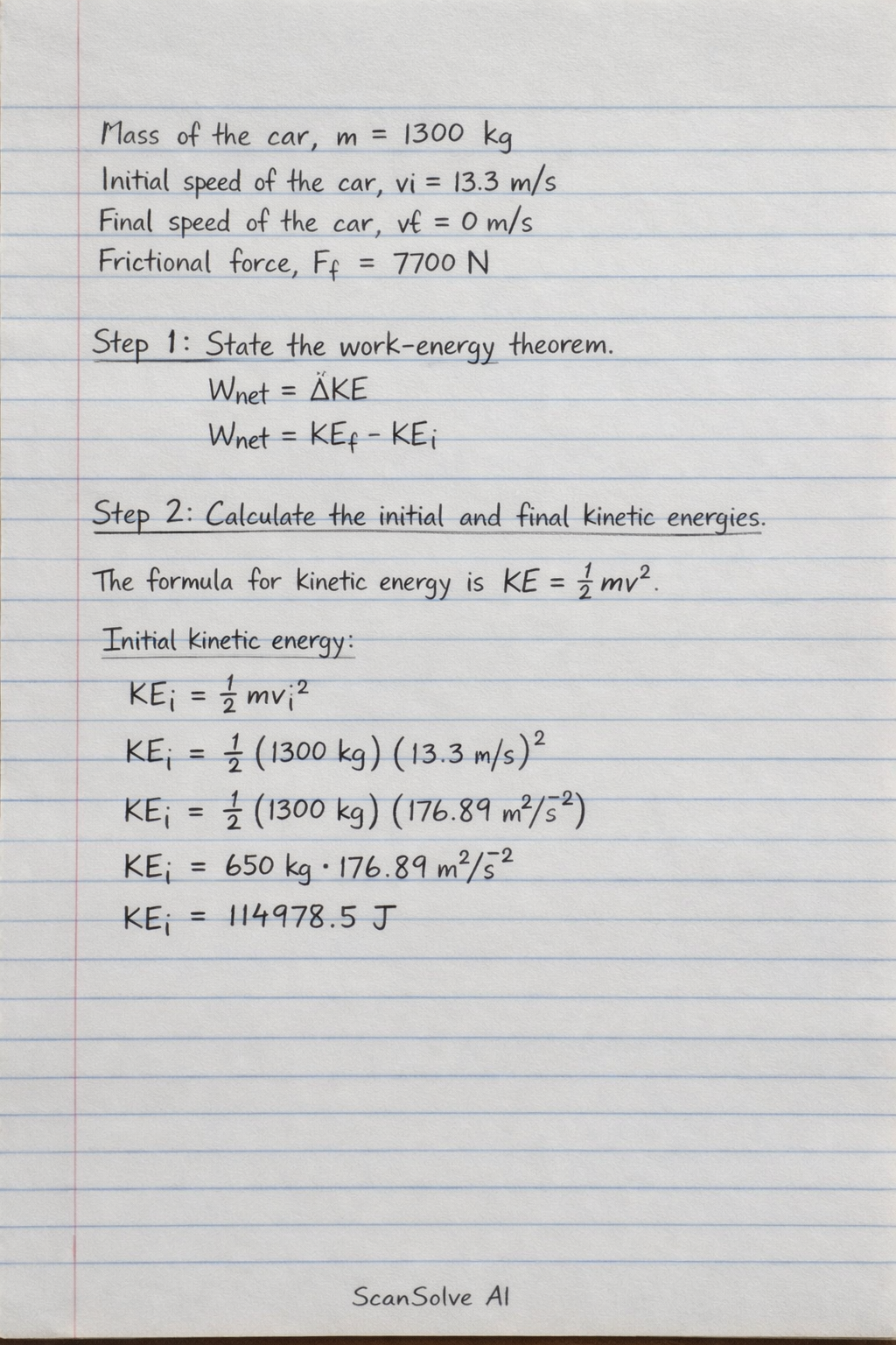 Handwritten step-by-step solution preview
