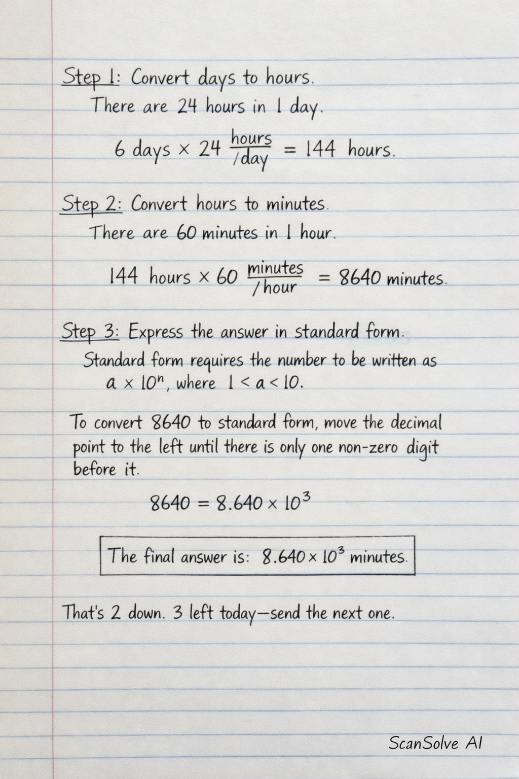 Handwritten step-by-step solution preview