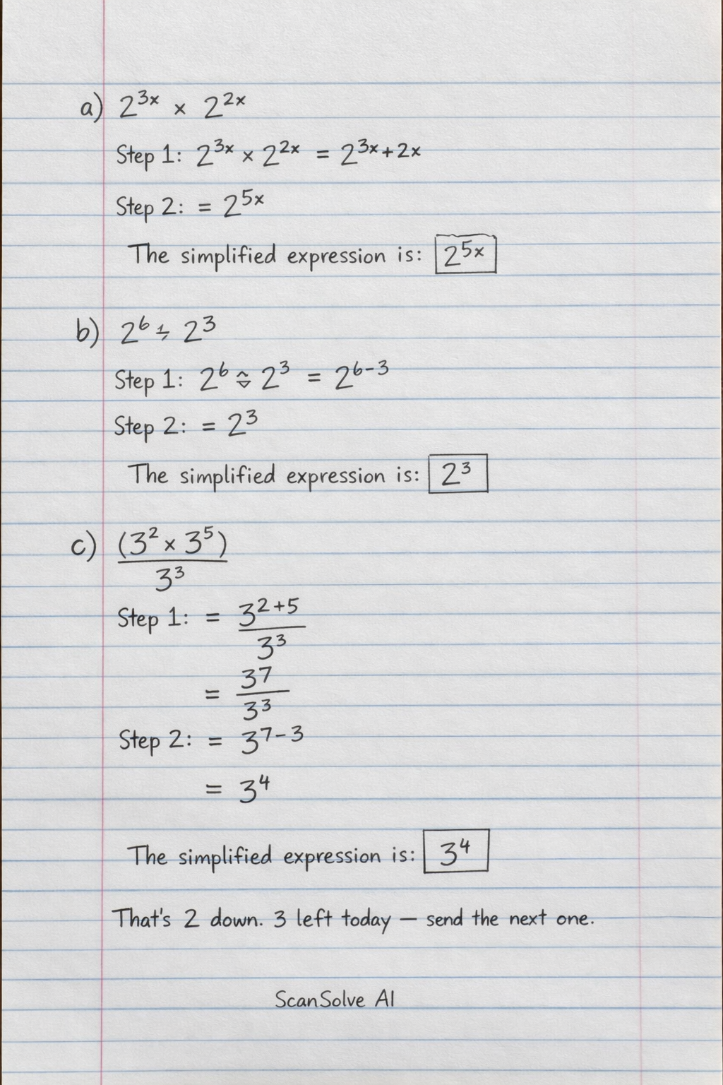 Handwritten step-by-step solution preview