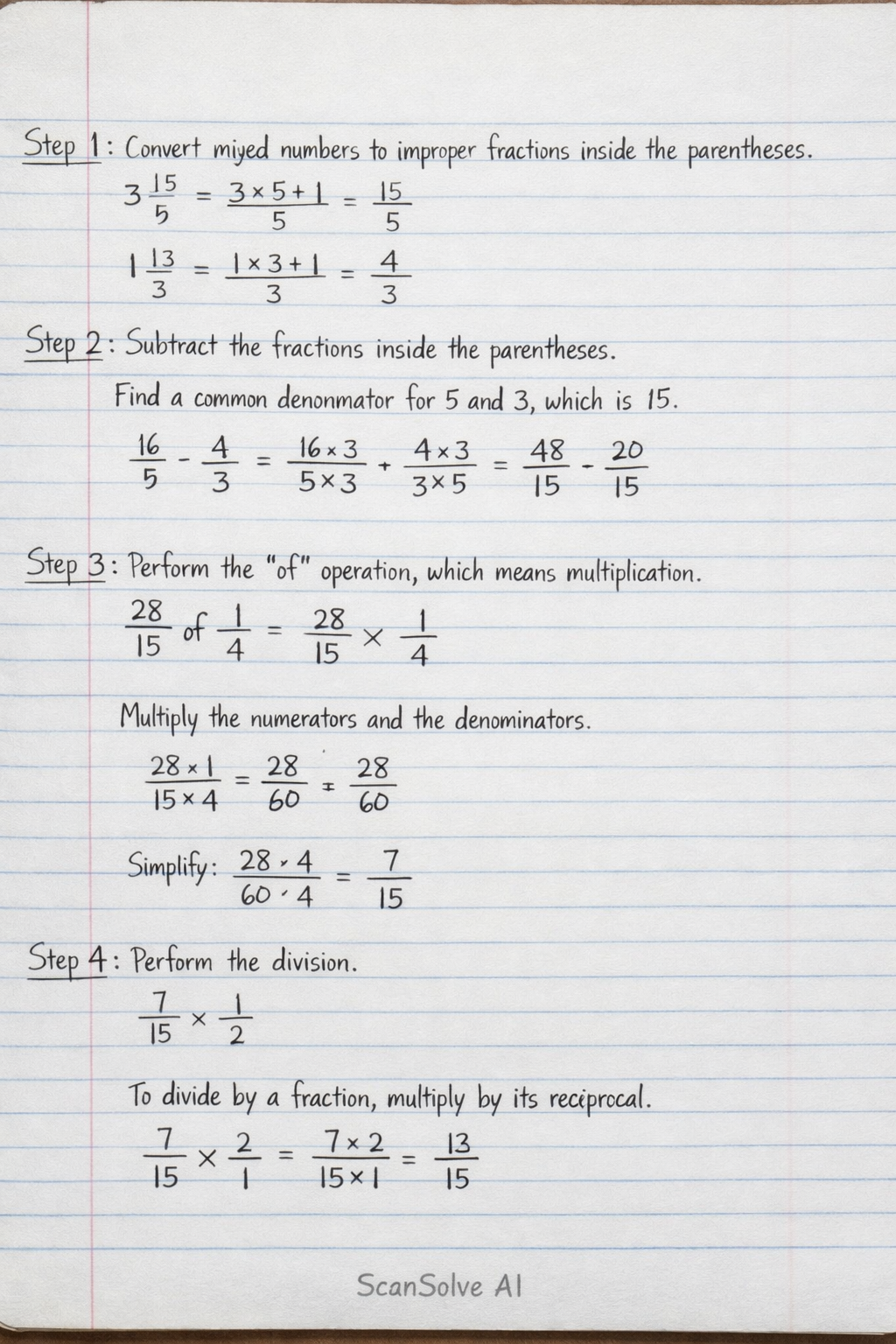 Handwritten step-by-step solution preview