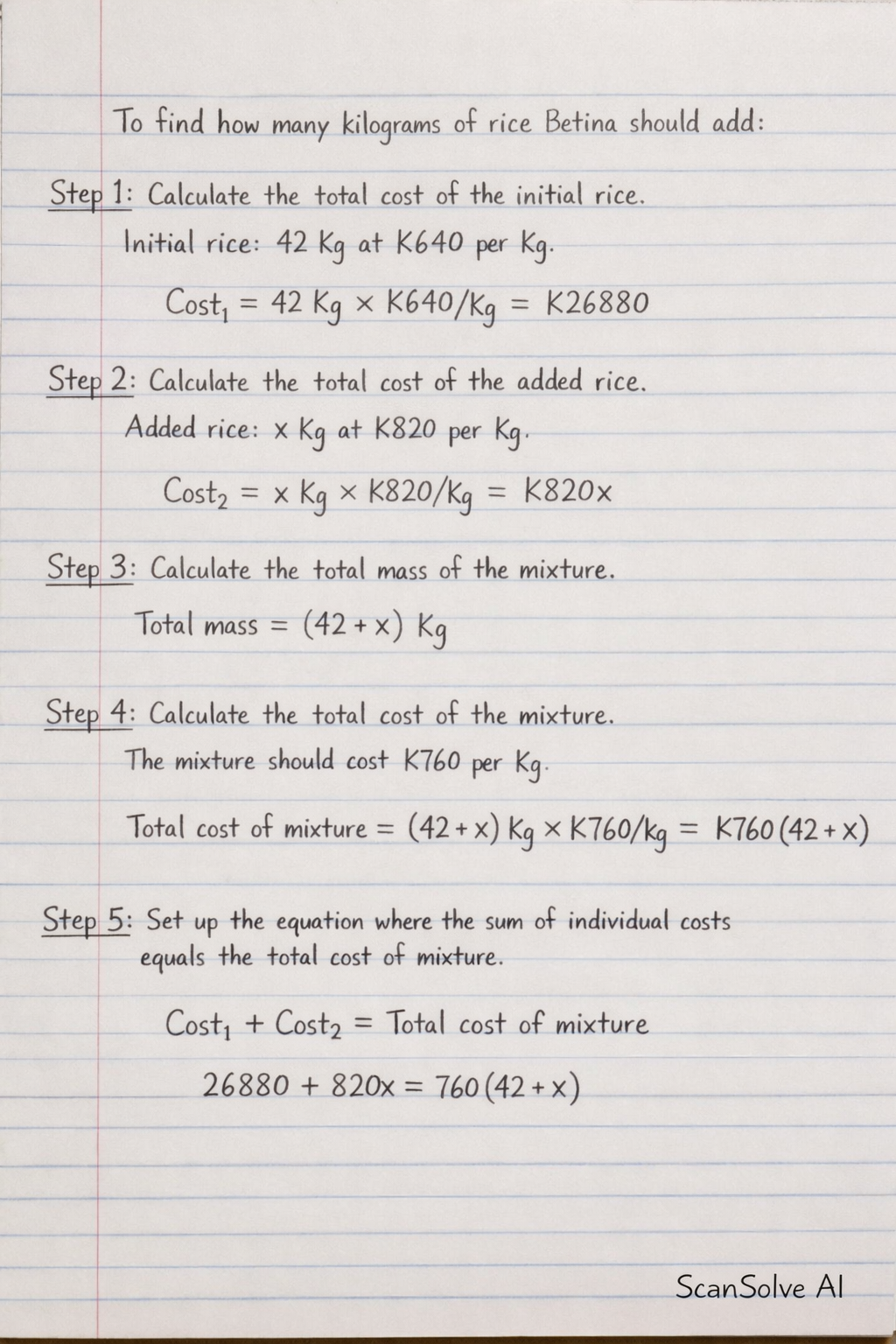 Handwritten step-by-step solution preview