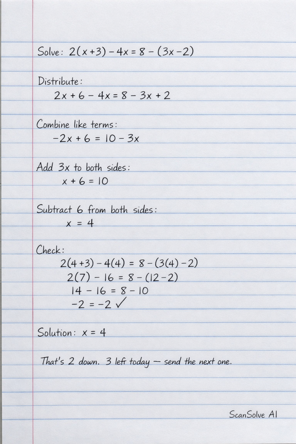Handwritten step-by-step solution preview