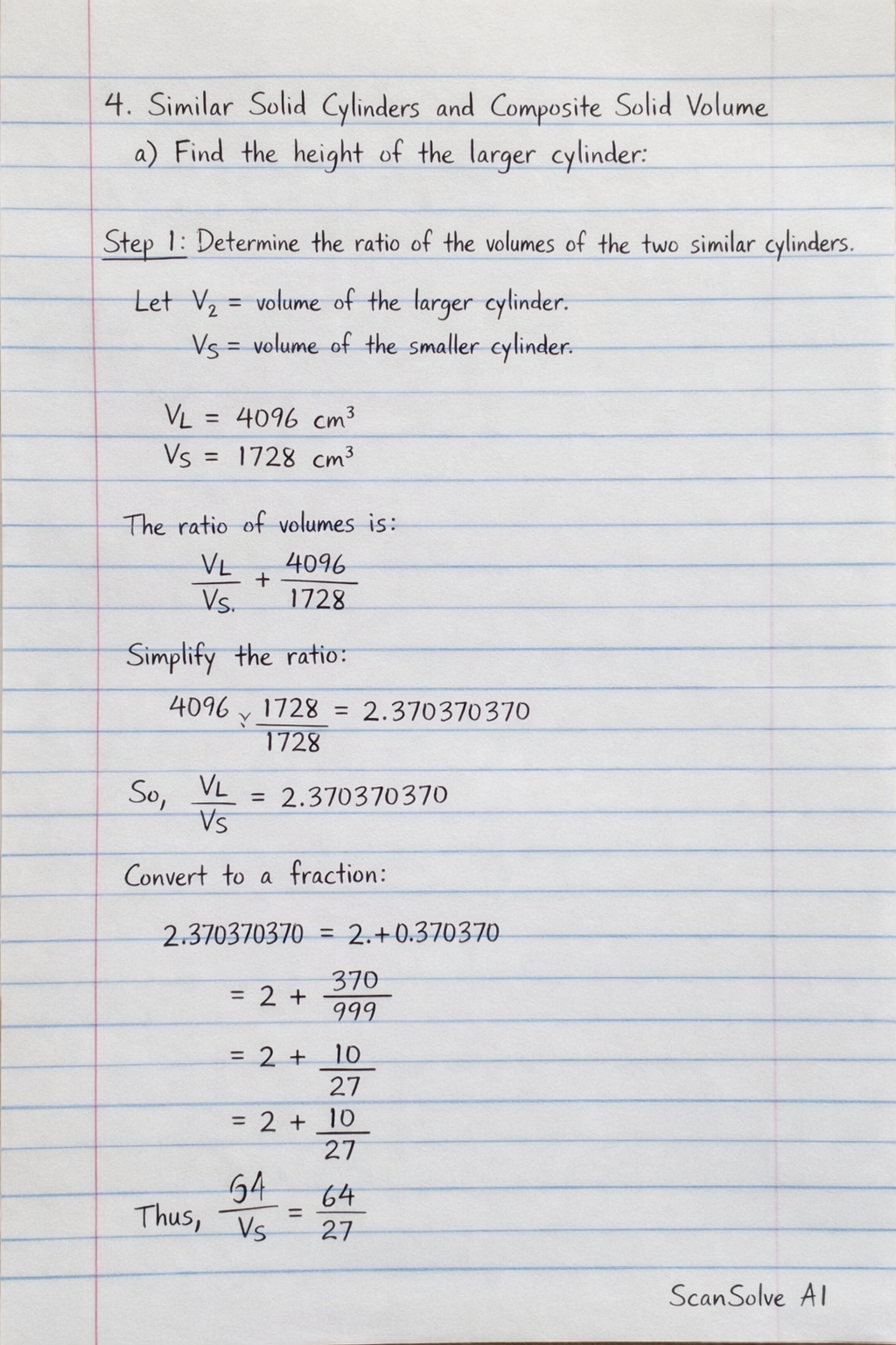 Handwritten step-by-step solution preview