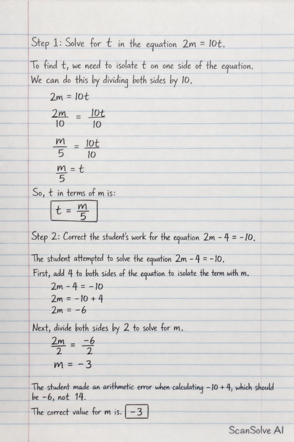 Handwritten step-by-step solution preview