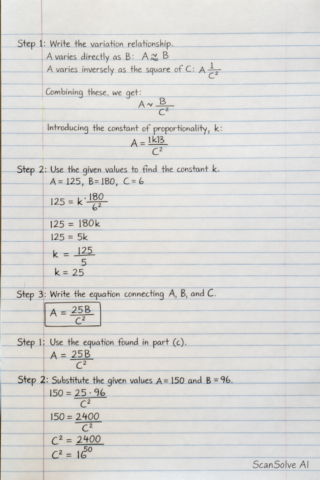 Handwritten step-by-step solution preview