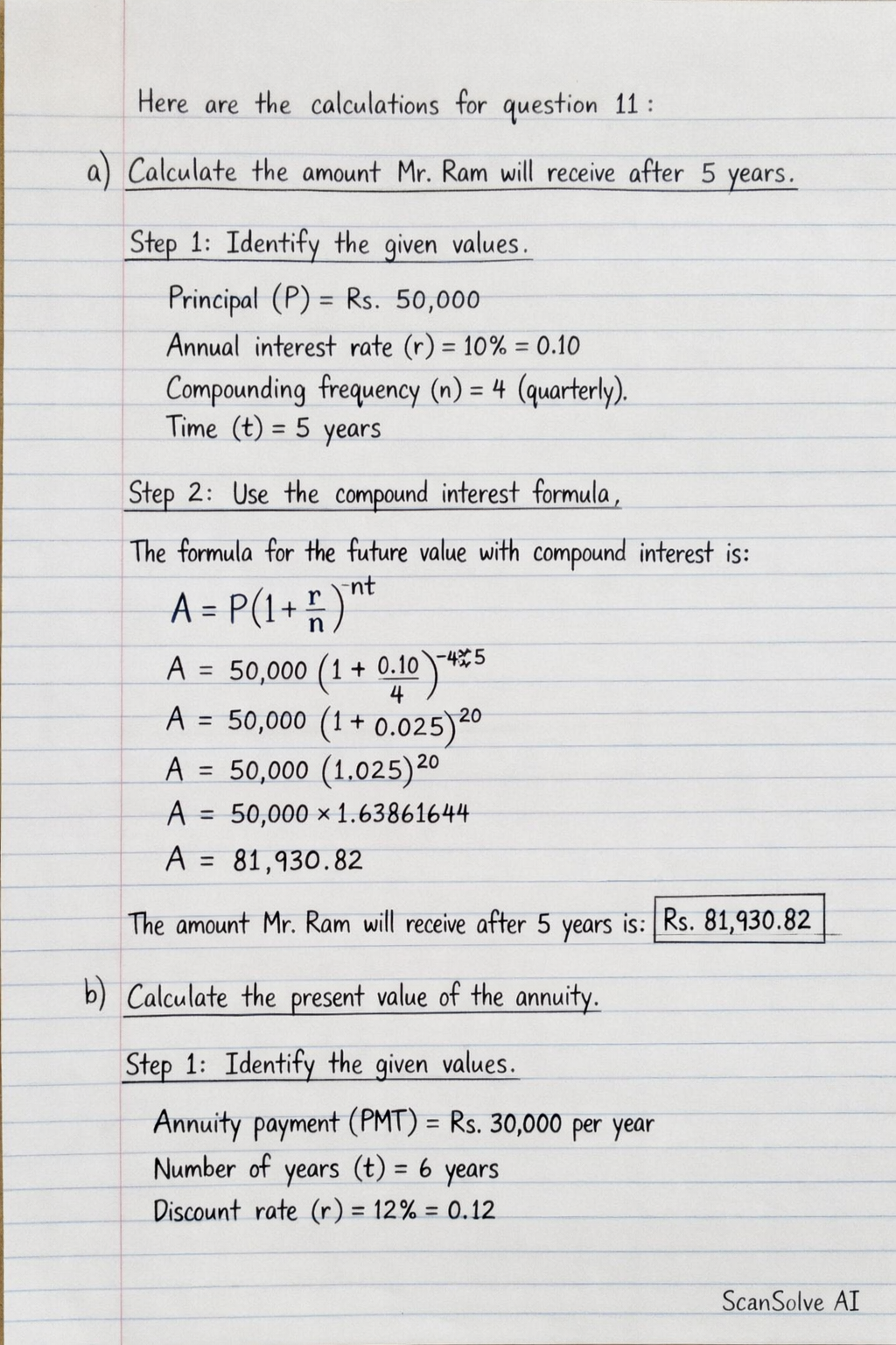Handwritten step-by-step solution preview