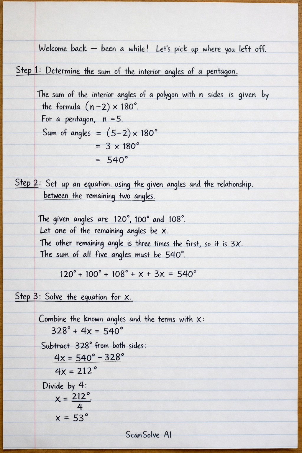 Handwritten step-by-step solution preview