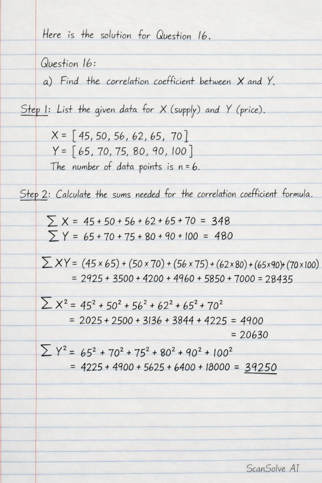 Handwritten step-by-step solution preview
