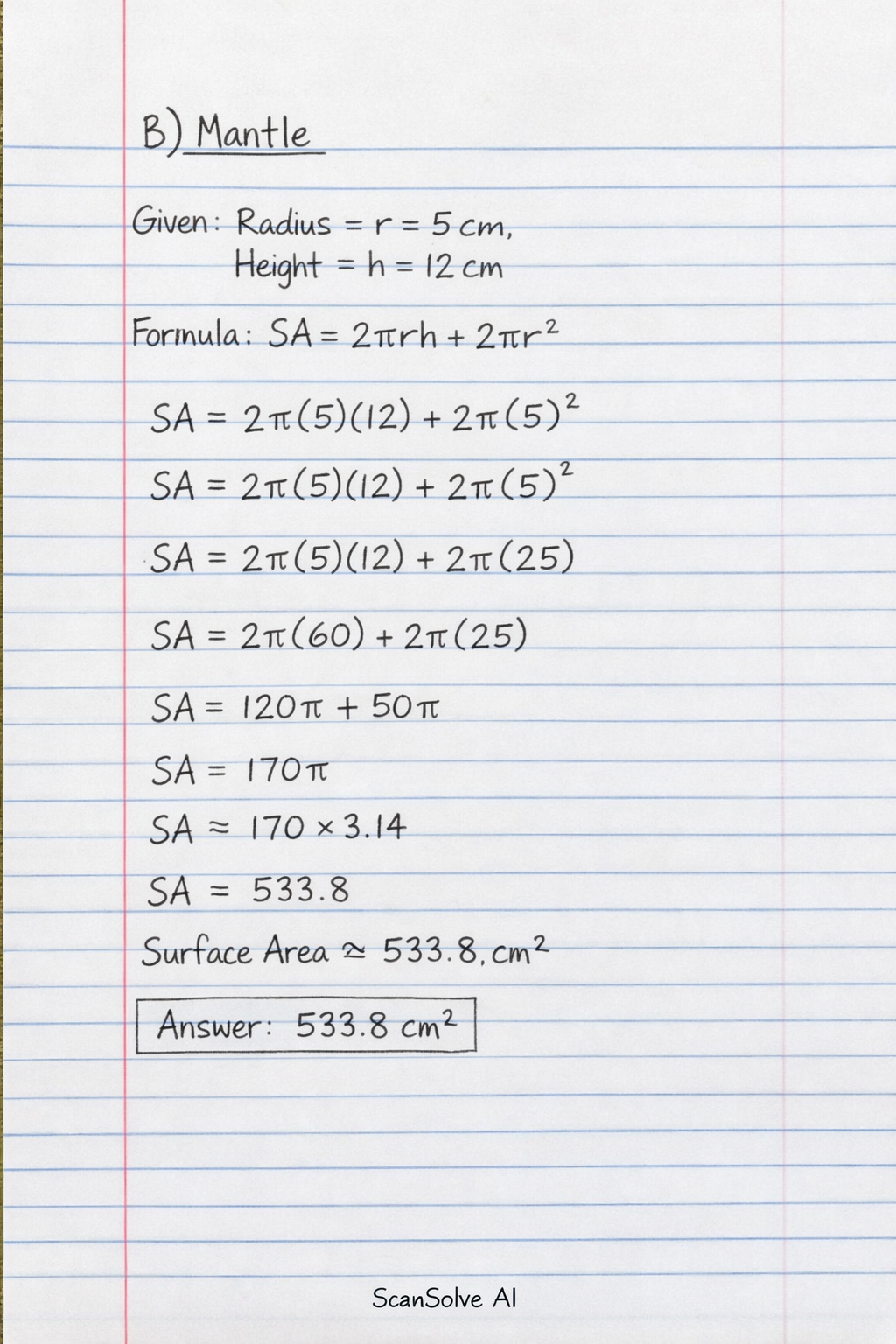Handwritten step-by-step solution preview