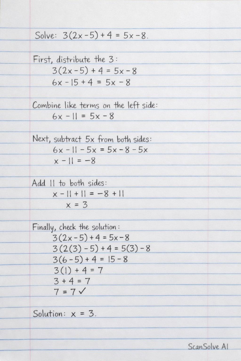 Handwritten step-by-step solution preview