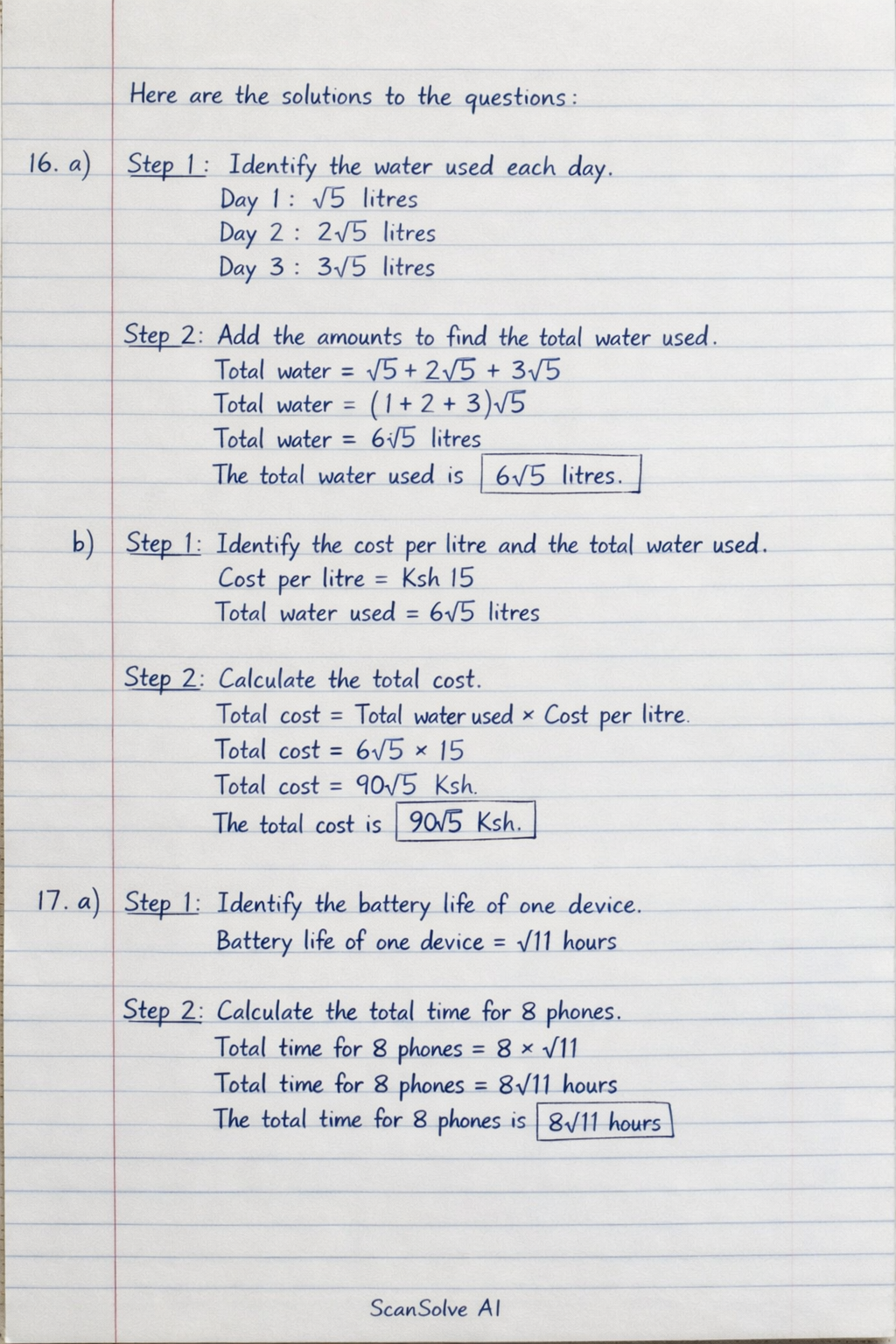 Handwritten step-by-step solution preview
