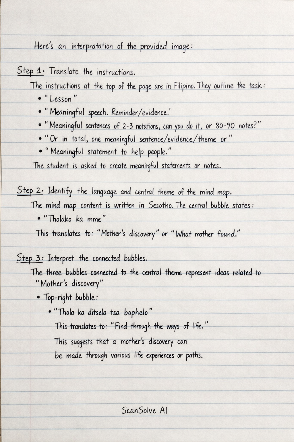 Handwritten step-by-step solution preview