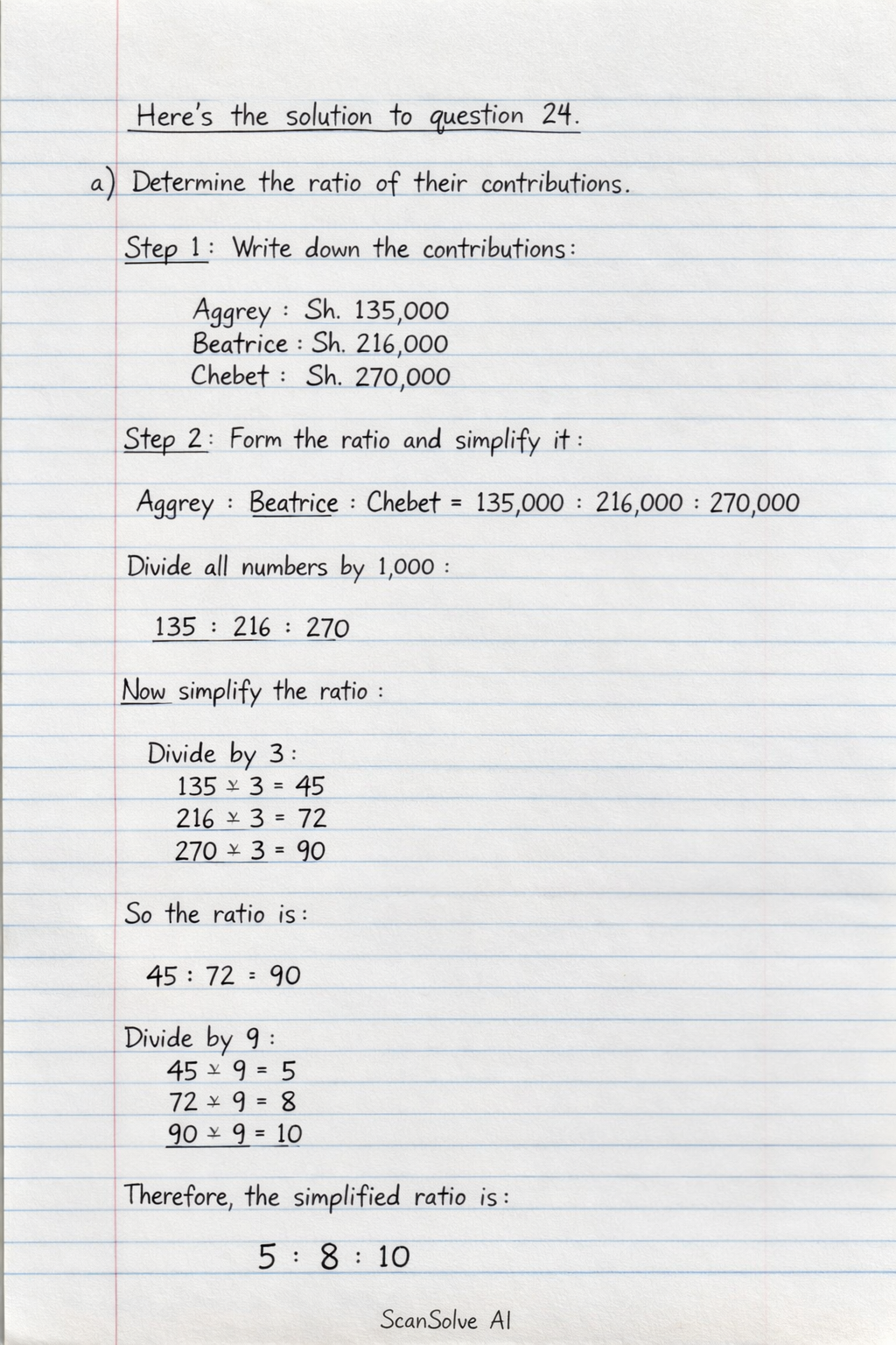 Handwritten step-by-step solution preview