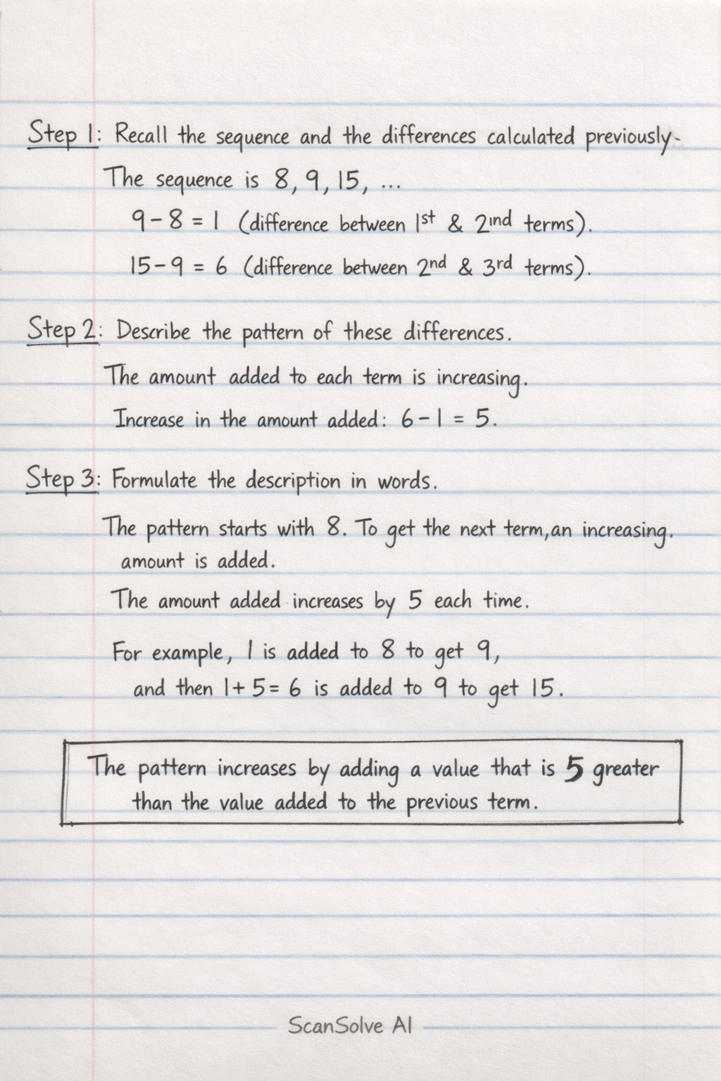 Handwritten step-by-step solution preview