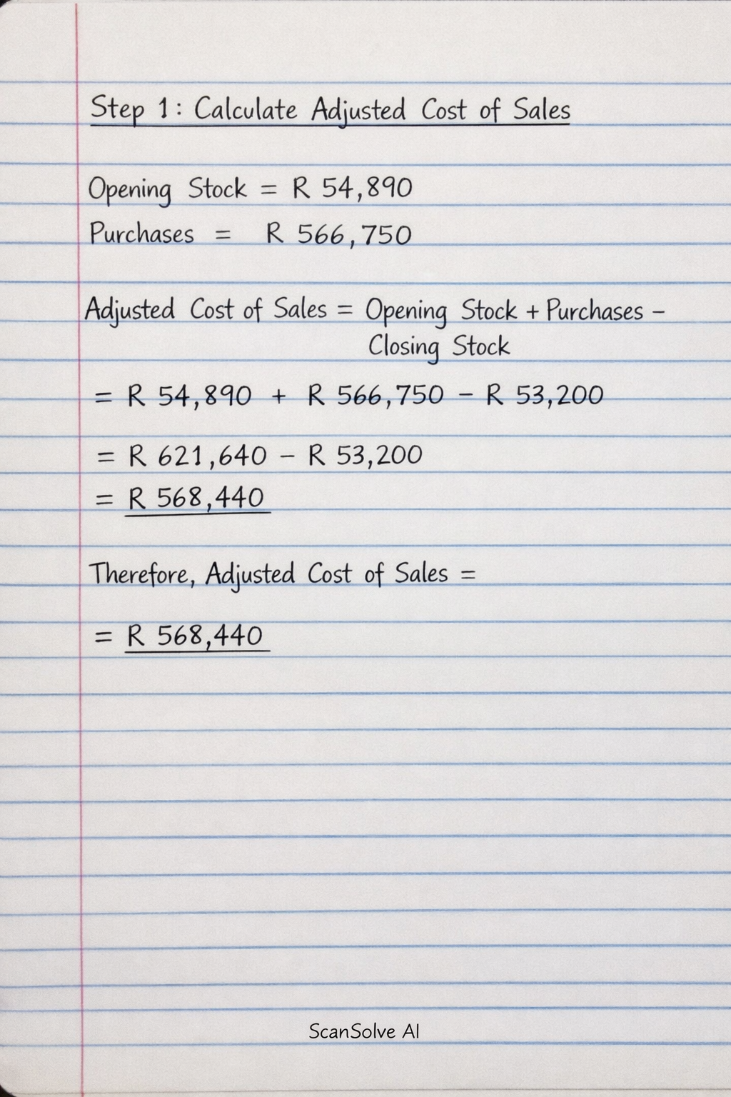 Handwritten step-by-step solution preview