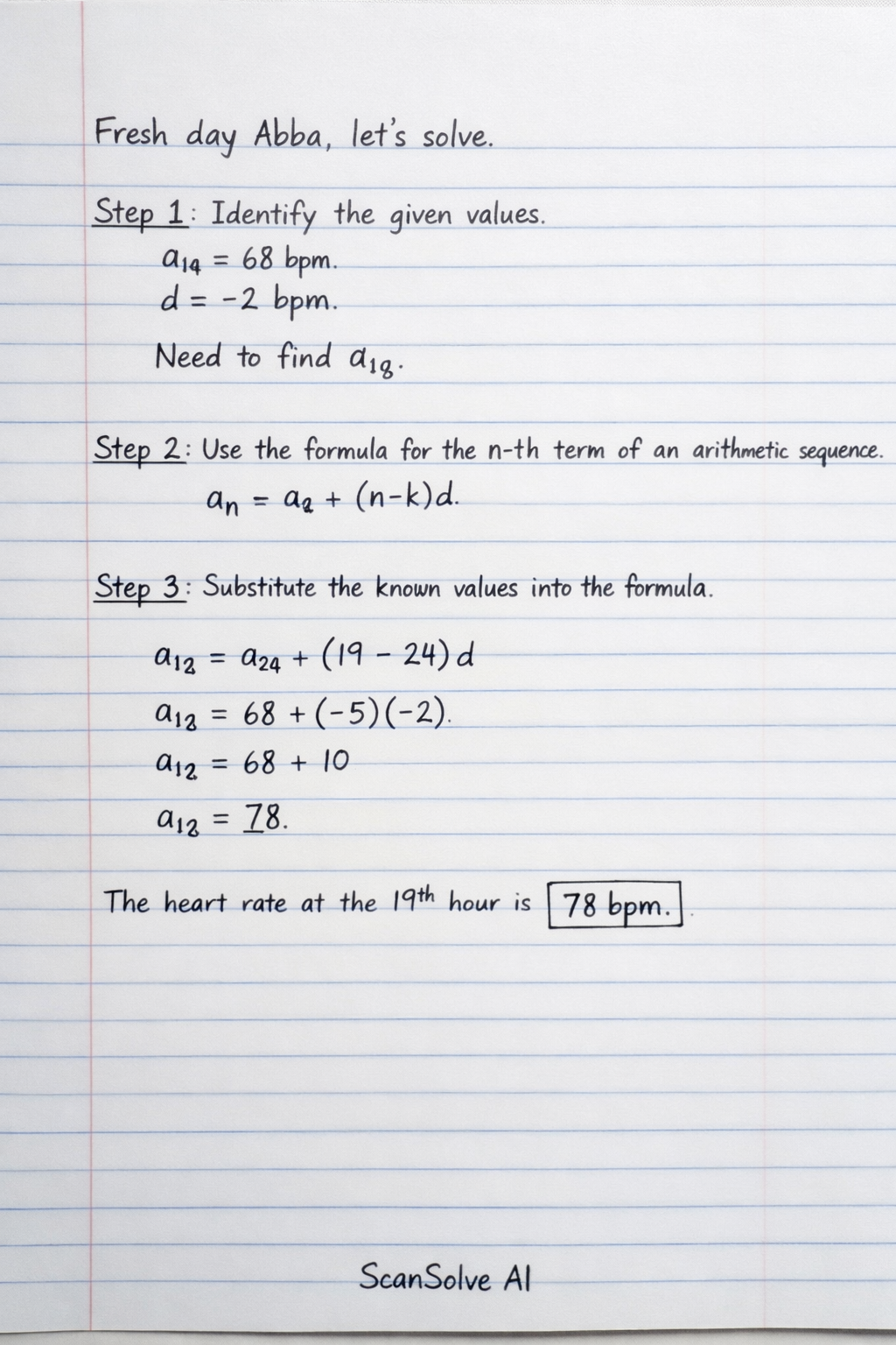 Handwritten step-by-step solution preview