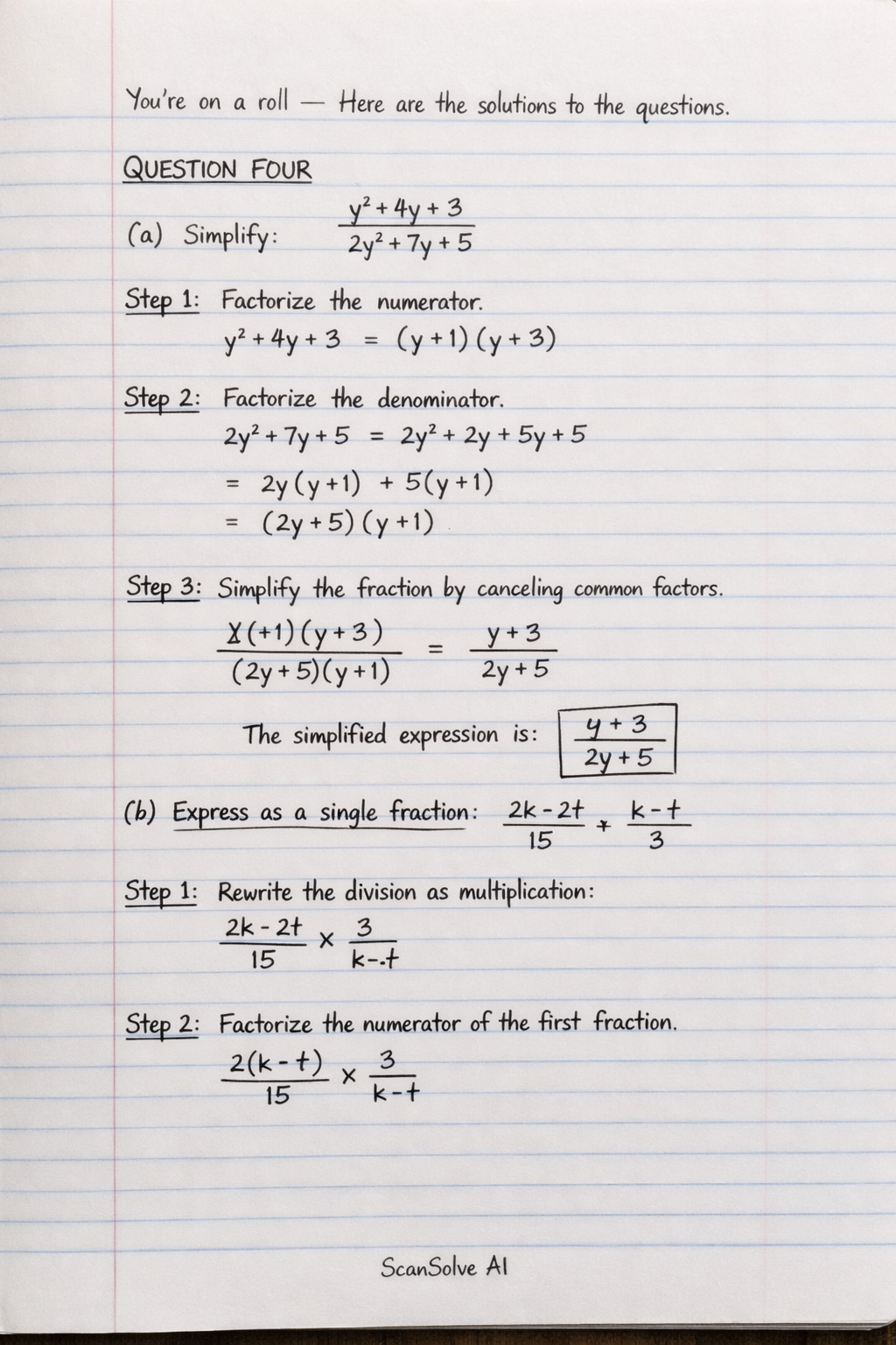 Handwritten step-by-step solution preview