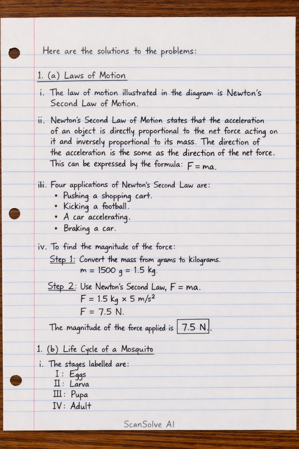 Handwritten step-by-step solution preview