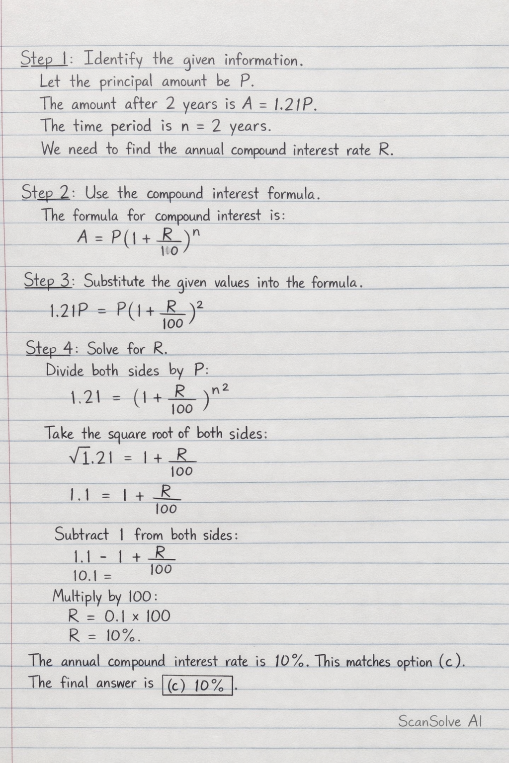 Handwritten step-by-step solution preview