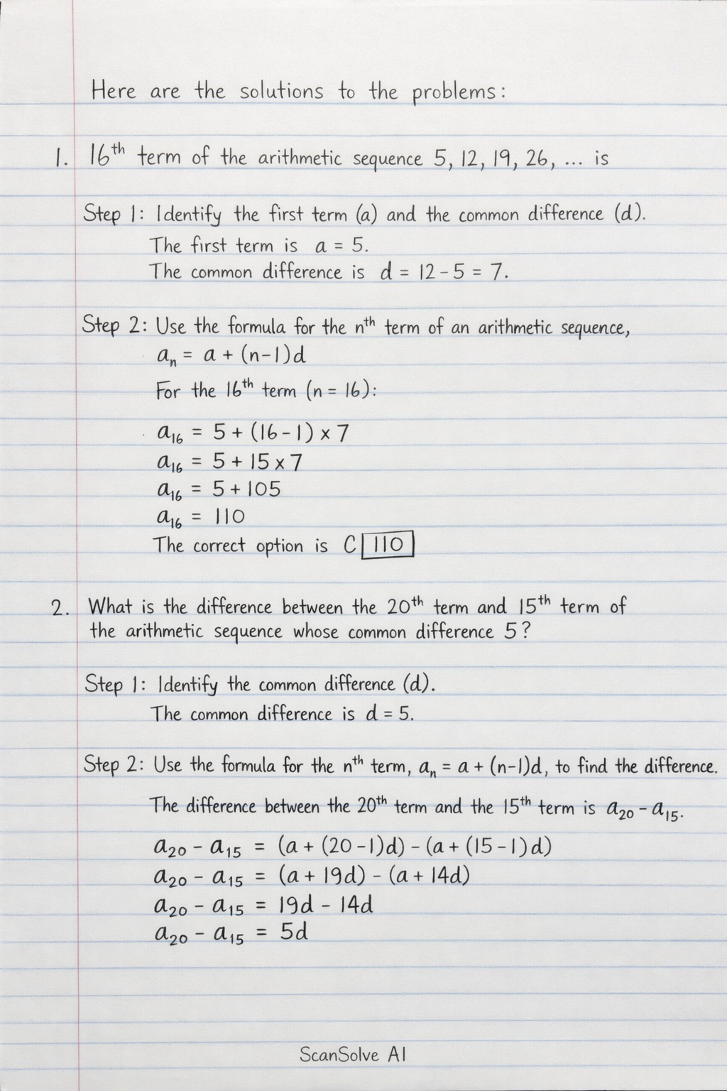 Handwritten step-by-step solution preview