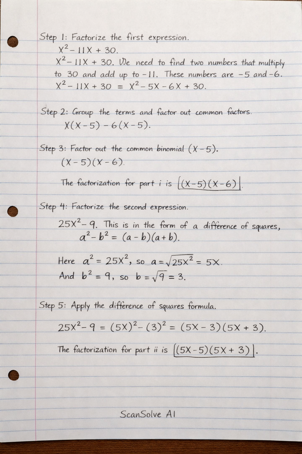 Handwritten step-by-step solution preview