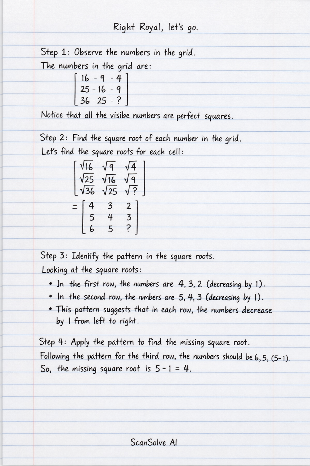 Handwritten step-by-step solution preview