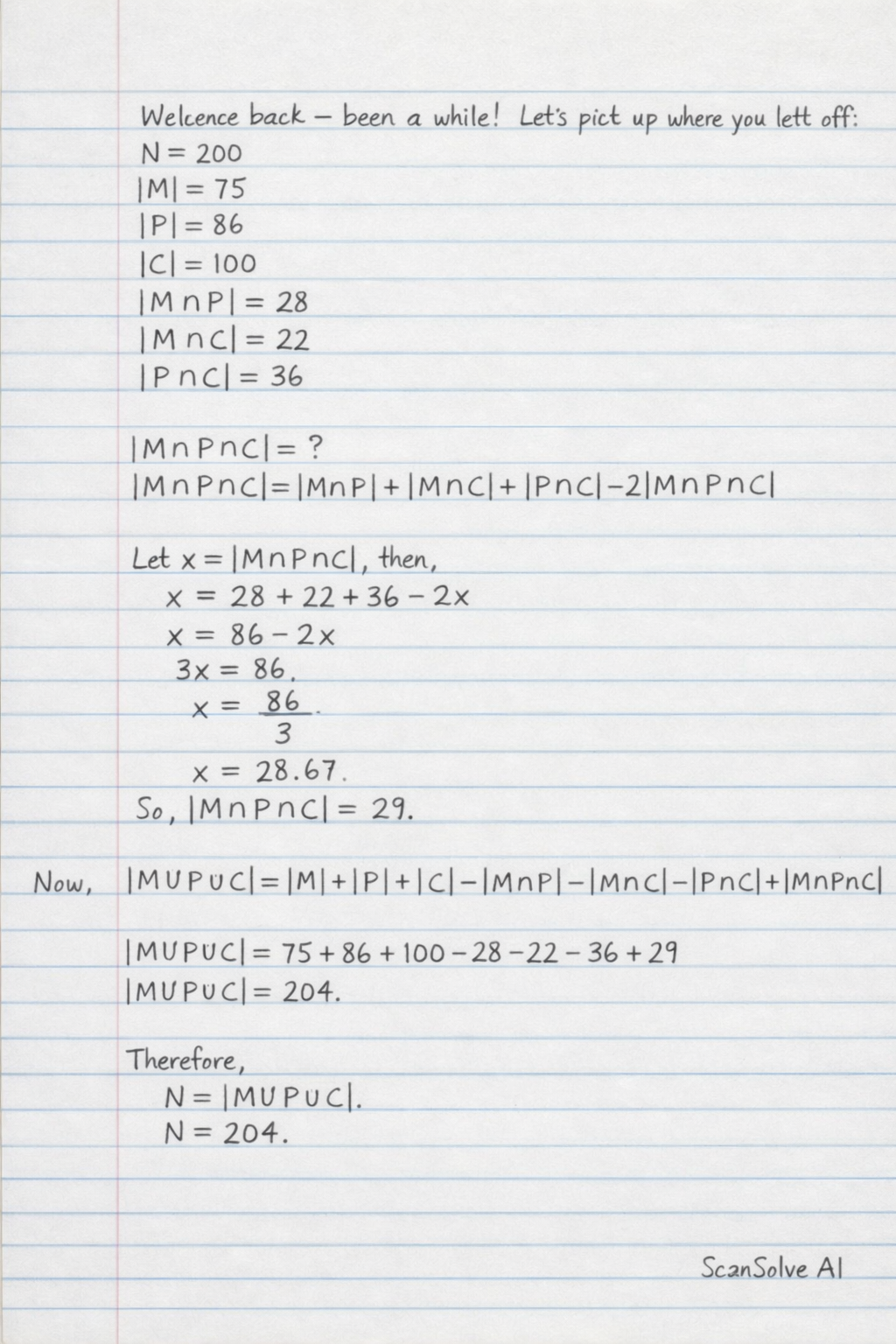 Handwritten step-by-step solution preview