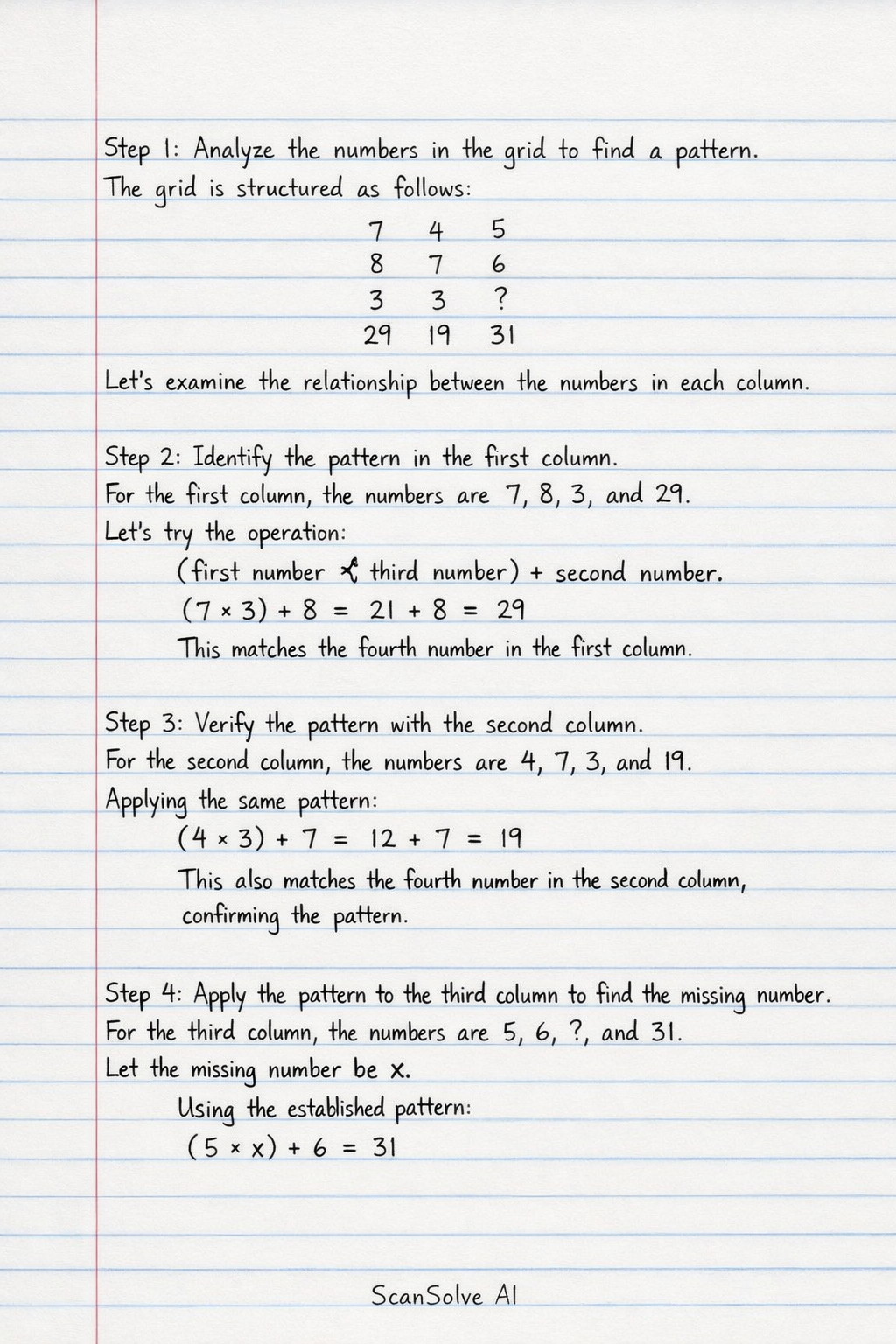 Handwritten step-by-step solution preview