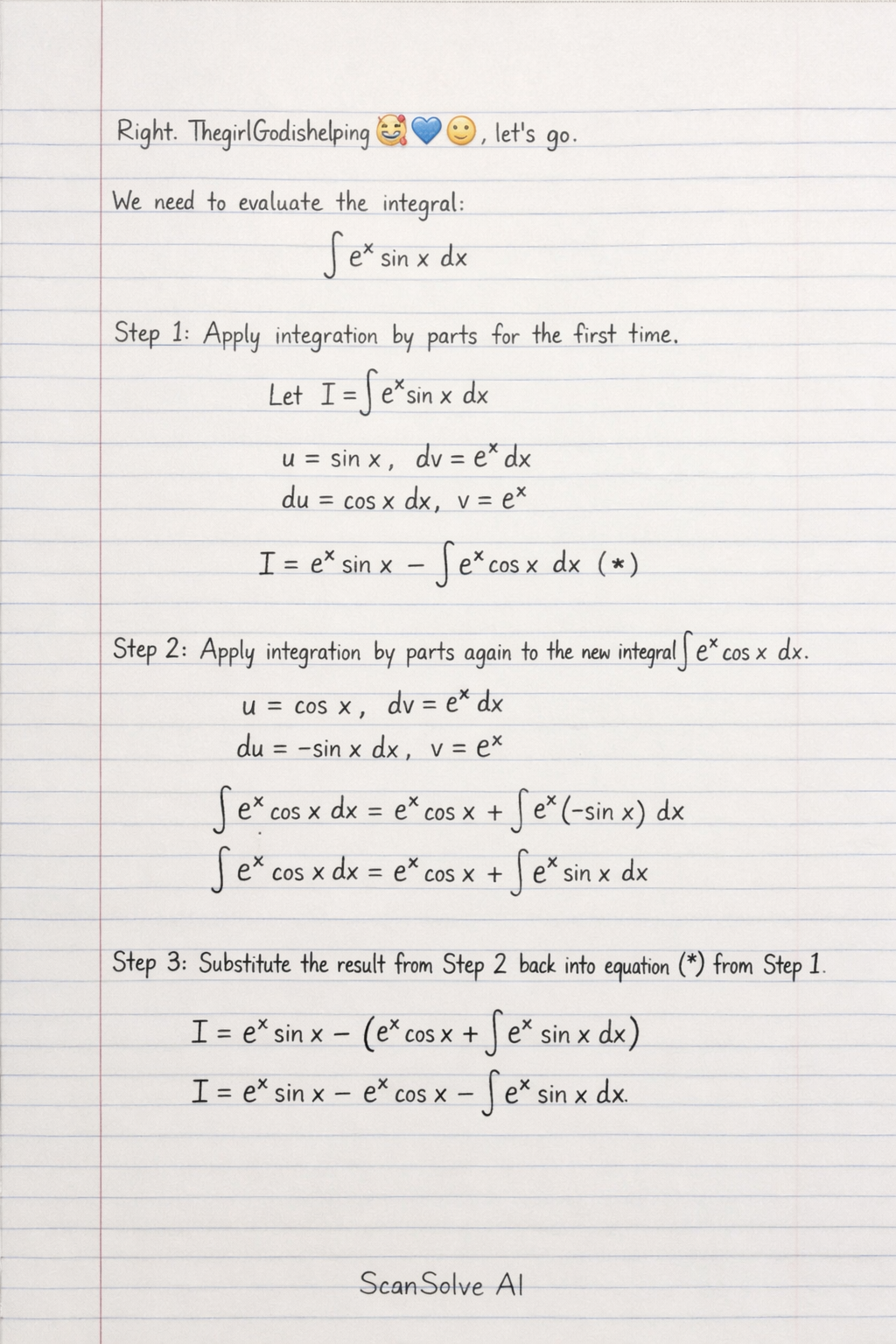 Handwritten step-by-step solution preview