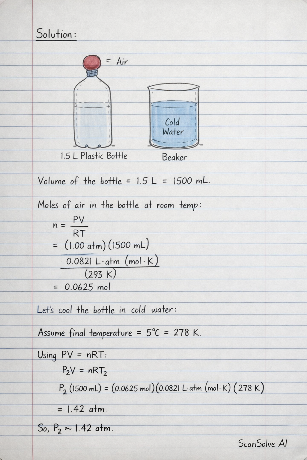 Handwritten step-by-step solution preview