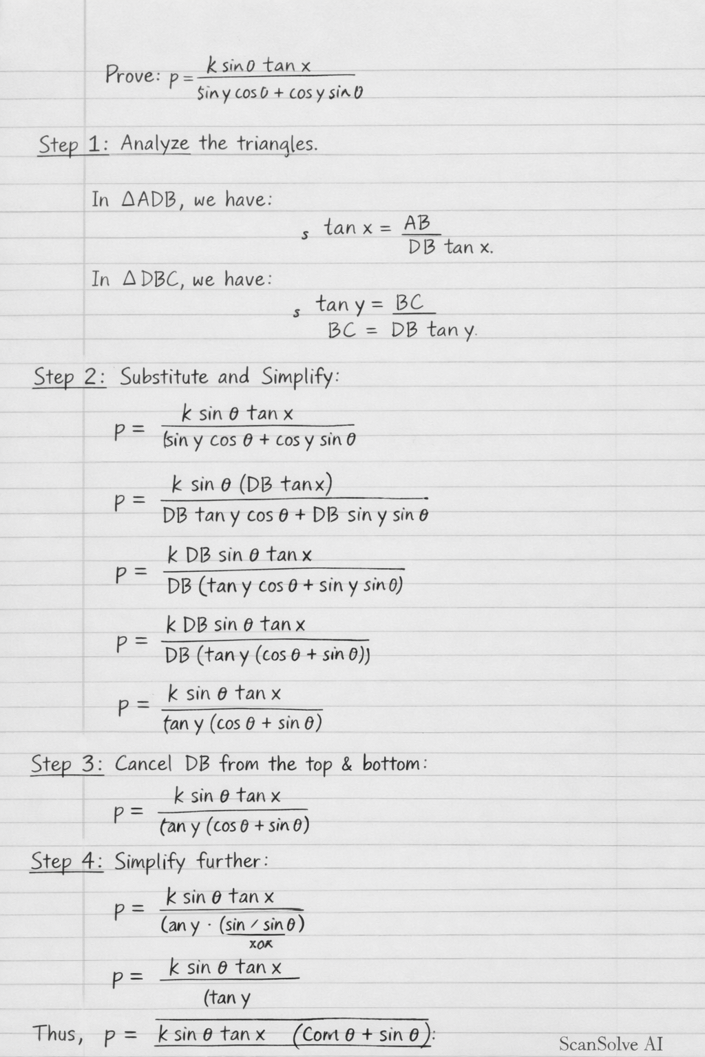 Handwritten step-by-step solution preview