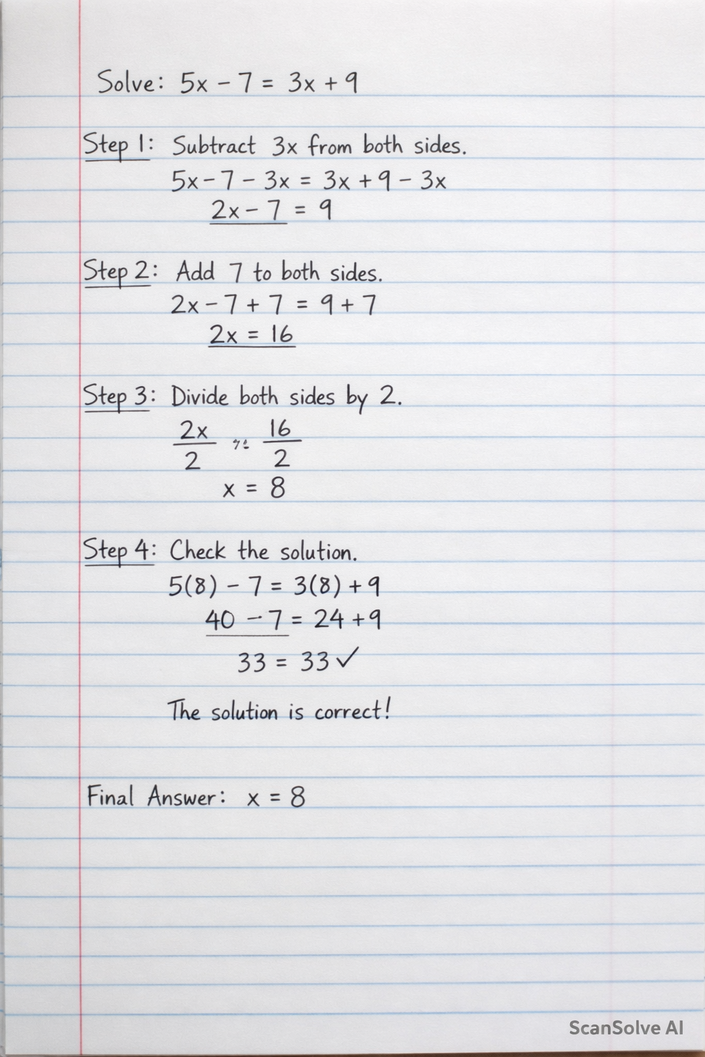 Handwritten step-by-step solution preview