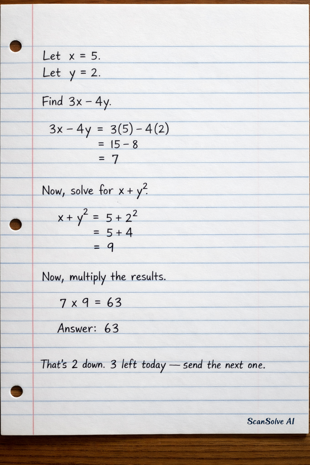 Handwritten step-by-step solution preview