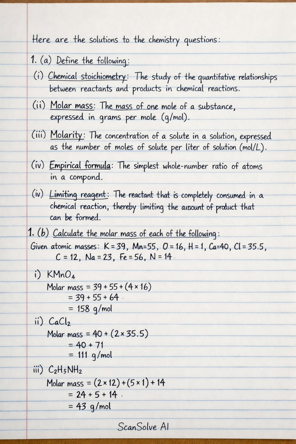 Handwritten step-by-step solution preview