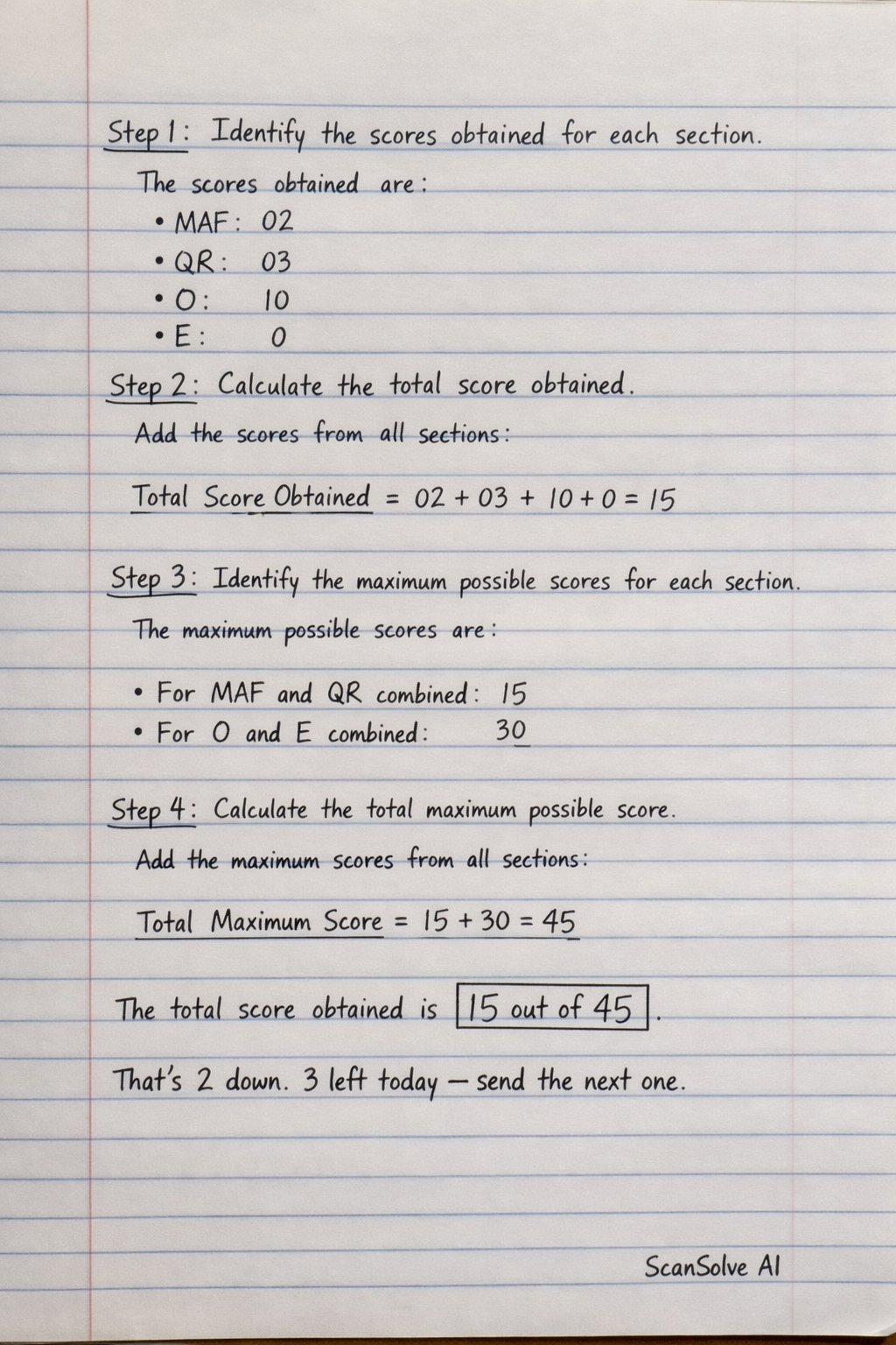 Handwritten step-by-step solution preview
