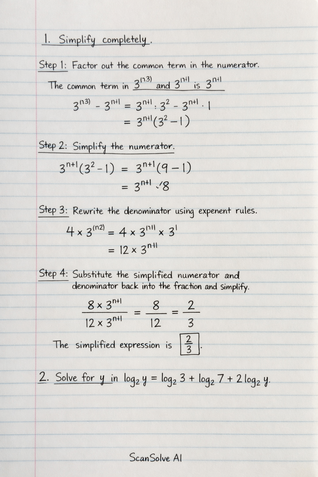 Handwritten step-by-step solution preview