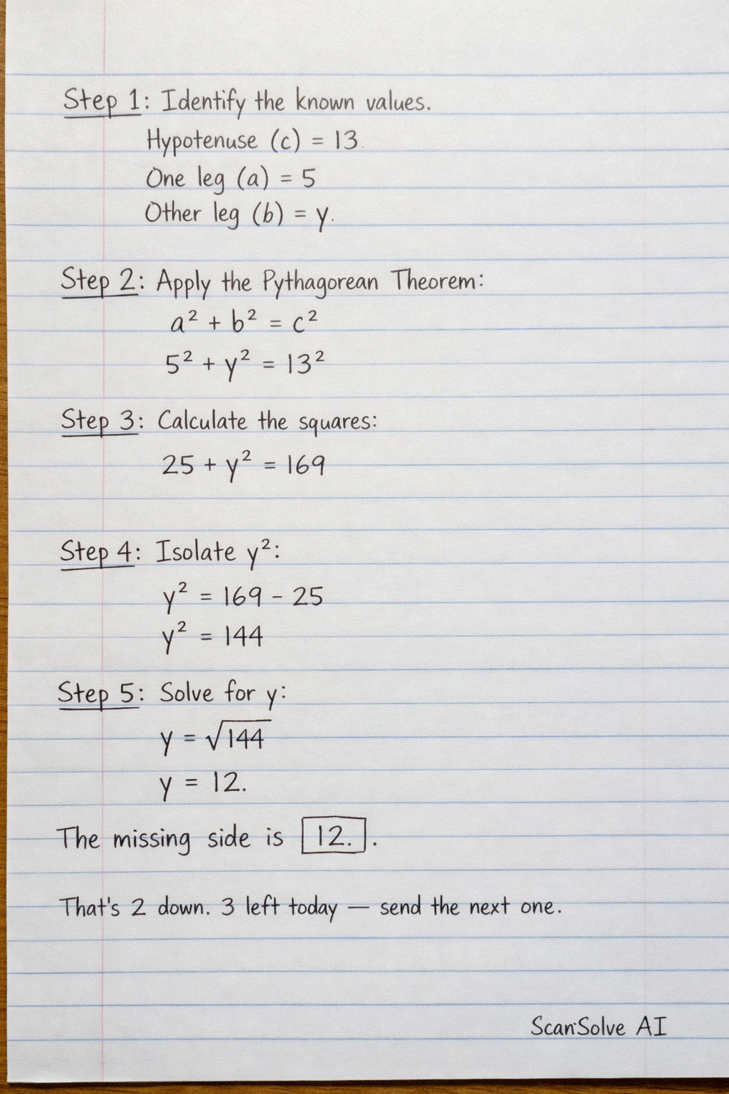 Handwritten step-by-step solution preview