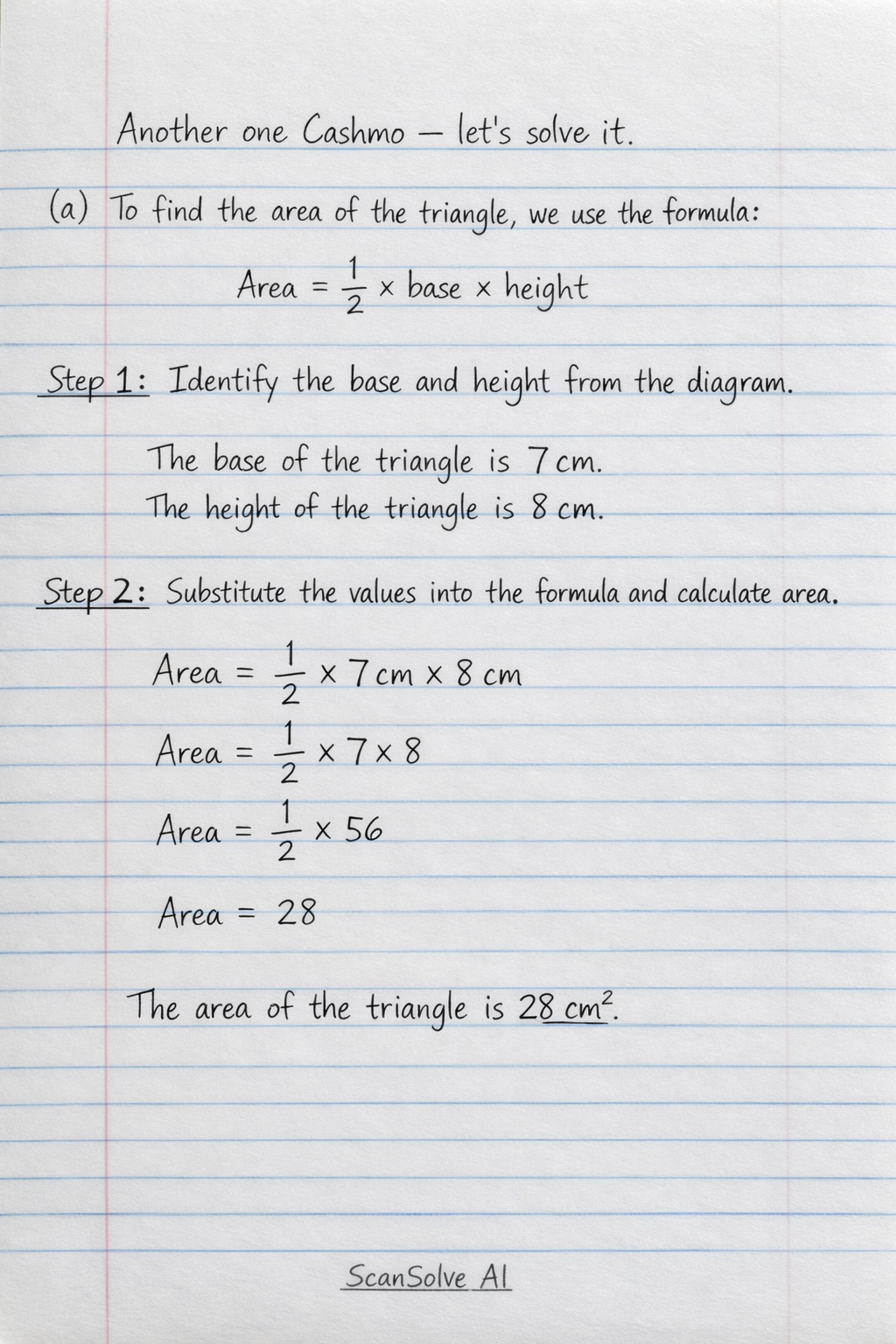Handwritten step-by-step solution preview