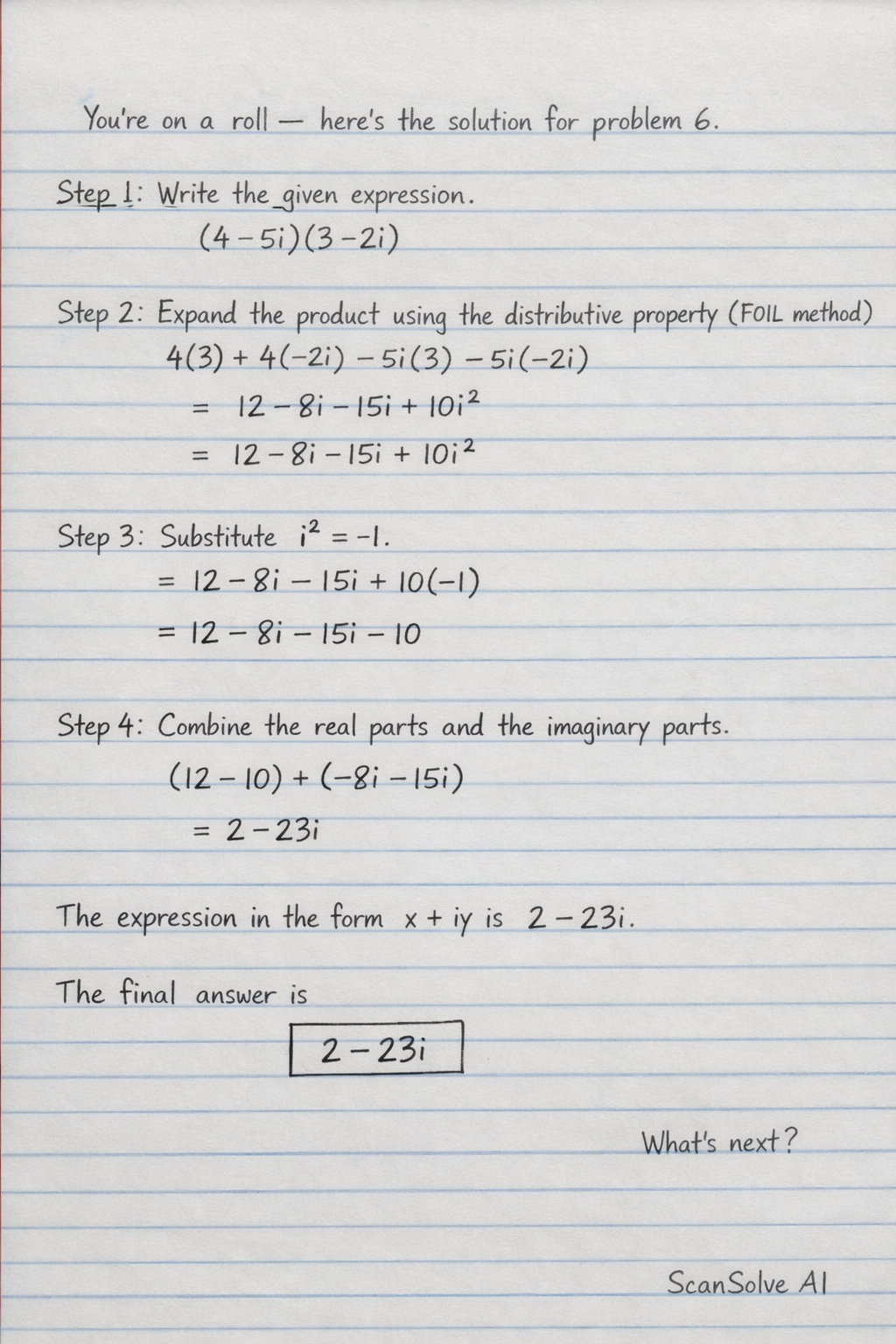 Handwritten step-by-step solution preview