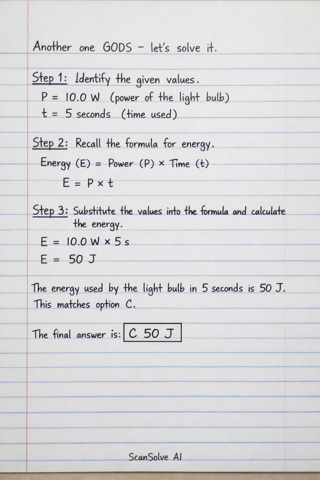 Handwritten step-by-step solution preview