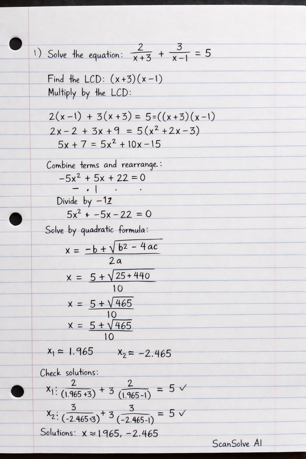 Handwritten step-by-step solution preview