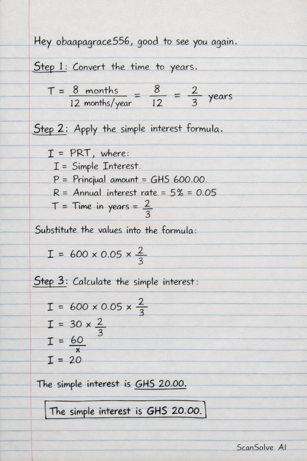 Handwritten step-by-step solution preview