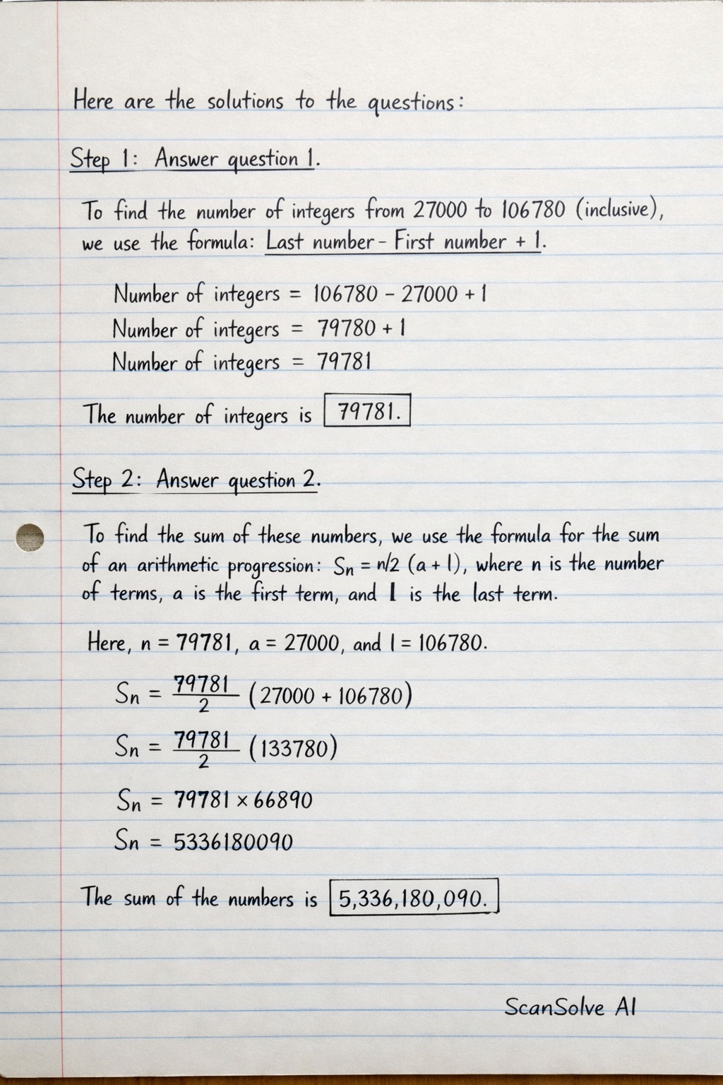 Handwritten step-by-step solution preview