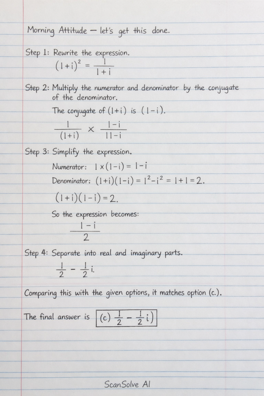 Handwritten step-by-step solution preview