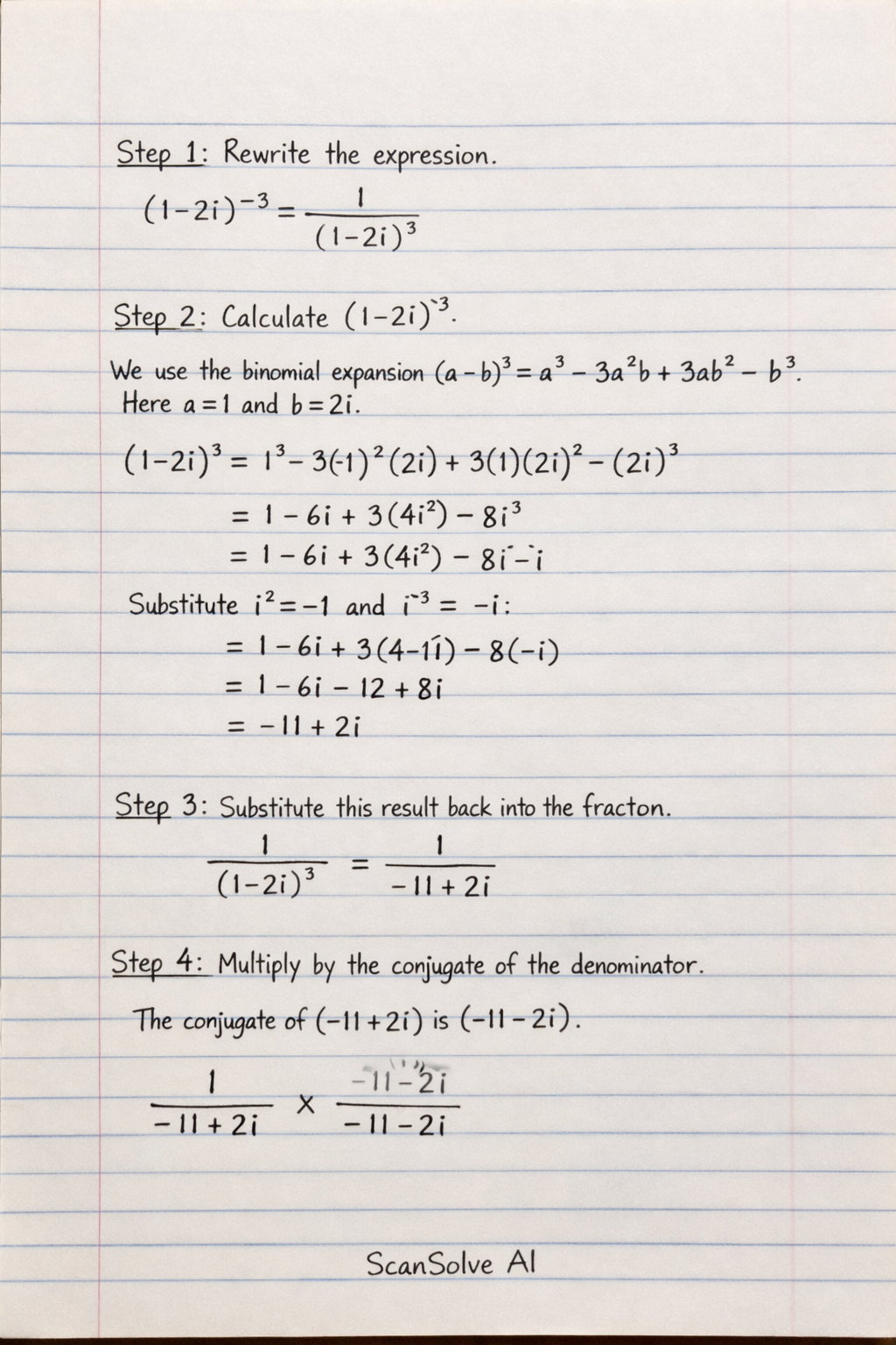 Handwritten step-by-step solution preview