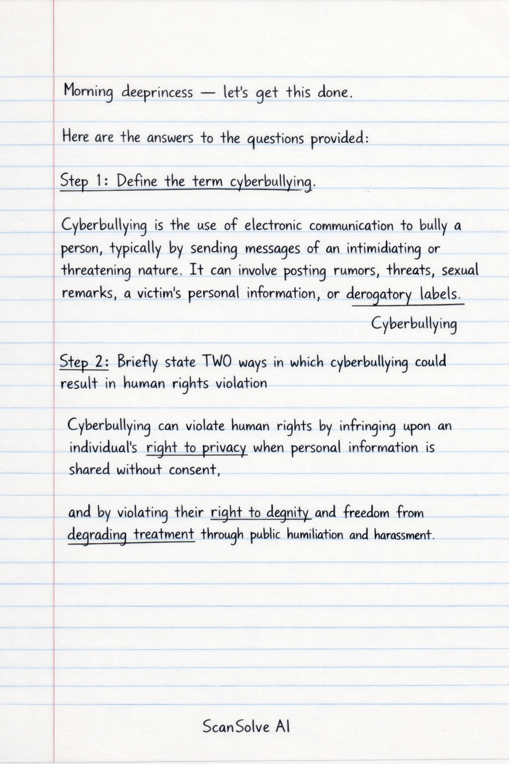 Handwritten step-by-step solution preview
